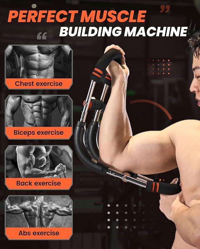 Saker Twister Arm Trainer, PowerTwist Arm Trainer, Adjustable Forearm Strengthener, Arm Exercise Equipment, Chest Workout Equipment, Portable Spring Resistance for Home Gym Equipment