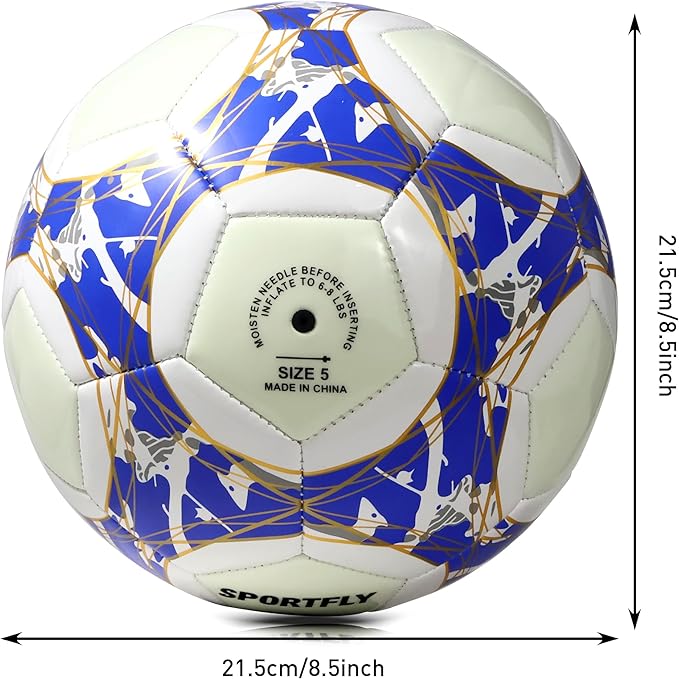 Soccer Ball Glow in The Dark Soccer Ball Size 5, Luminous Soccer Ball Gift Night Ball for Indoor Outdoor Play, Fluorescent Night Training Soccer Ball with Pump Kit