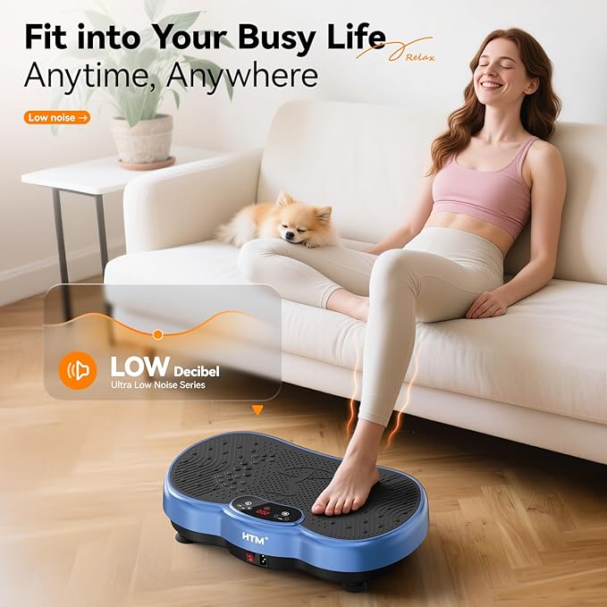 Vibration Plate Exercise Machine - 300 lbs Weight Capacity, 120 Speed Levels, 9 Workout Modes for Home Fitness, Muscle Toning & Weight Loss
