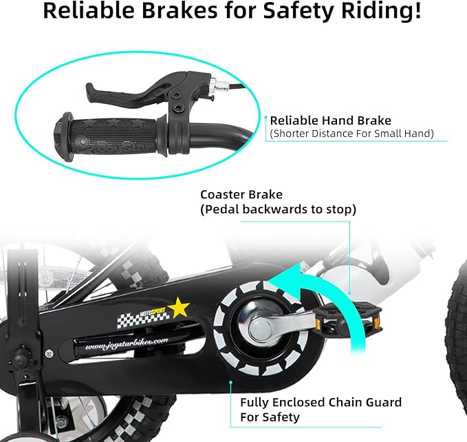 JOYSTAR Little Daisy Kids Bike for Girls Boys Ages 2-7 Years, 12 14 16 Inch Girls Bikes with Doll Bike Seat & Streamers, Boys Bike with Flag & Number Plate, Multiple Colors