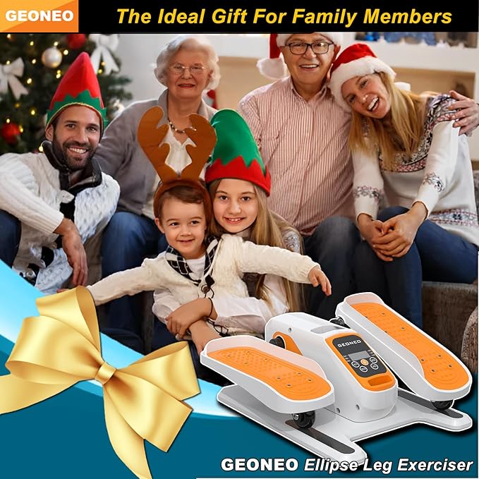 Under Desk Elliptical Machine, Electric Ellipse Leg Exerciser for Senior, Quiet and Compact Electric Seated Pedal for Home with Display Monitor, Remote Control and 12 Adjustable Speeds