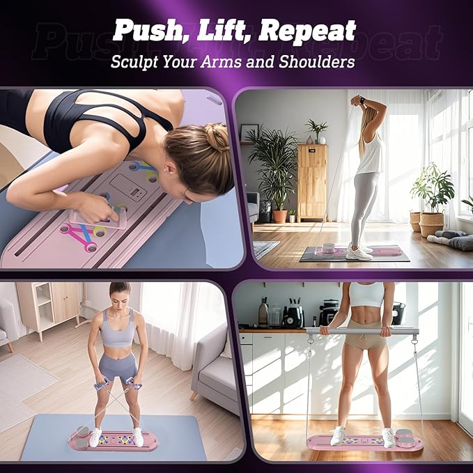 Pilates Board Pilates Reformer Set, Multifunctional Pilates Board for Home Workout, 15-in-1 Flo Pilates Portable Reformer 2025 for Full-Body Exercise