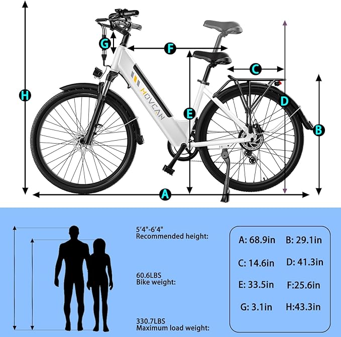 V80 Electric Bike, 1000W Motor 28MPH Ebike, 48V 13Ah Removeable Battery, 26'' City Cruiser Adult Electric Bicycles up to 70 Miles