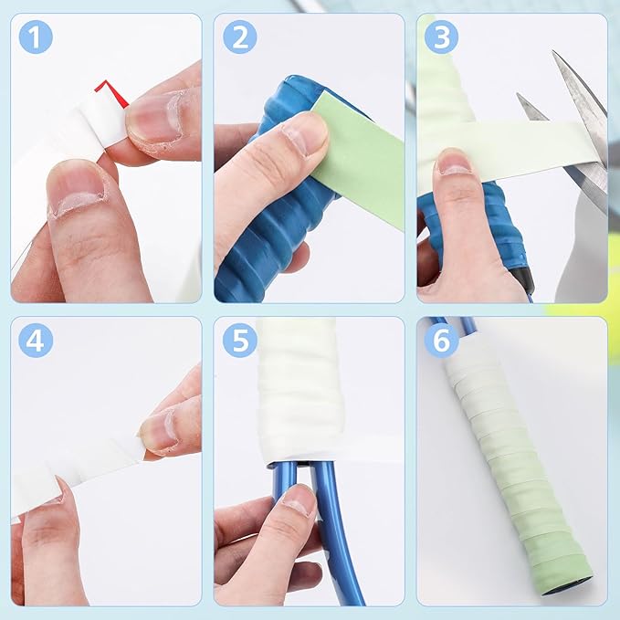 Jerify 24 Pieces Tennis Racket Grip Tape, Precut Badminton Racket Overgrips Tape with Velvety Comfort for Anti Slip and Absorbent Grip