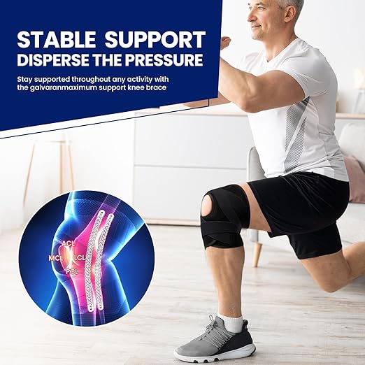 Galvaran Knee Brace for Men & Women - ACL, MCL, Meniscus Tear Support & Arthritis Pain Relief - Stabilizing Knee Braces Support with Side Stabilizers & Patella Gel Pad
