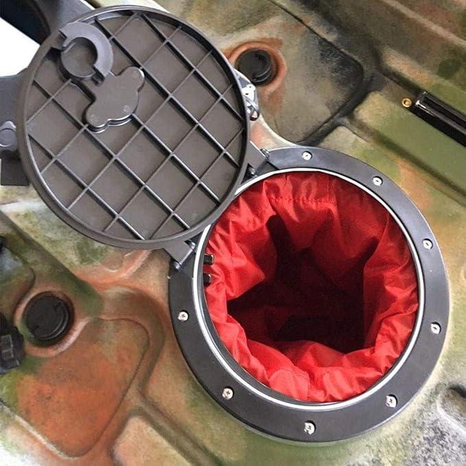 8Inch Hatch Kit, Deck Hatch with Waterproof Bag and Fasteners for Kayak Boat Fishing Rigging（Black）