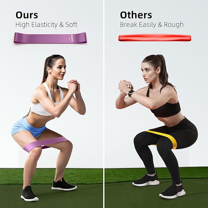 Resistance Bands for Working Out, Elastic Exercice Loop Bands for Physical Therapy, Yoga Starter Set of Stretch Bands for Booty Legs, Pilates Flexbands