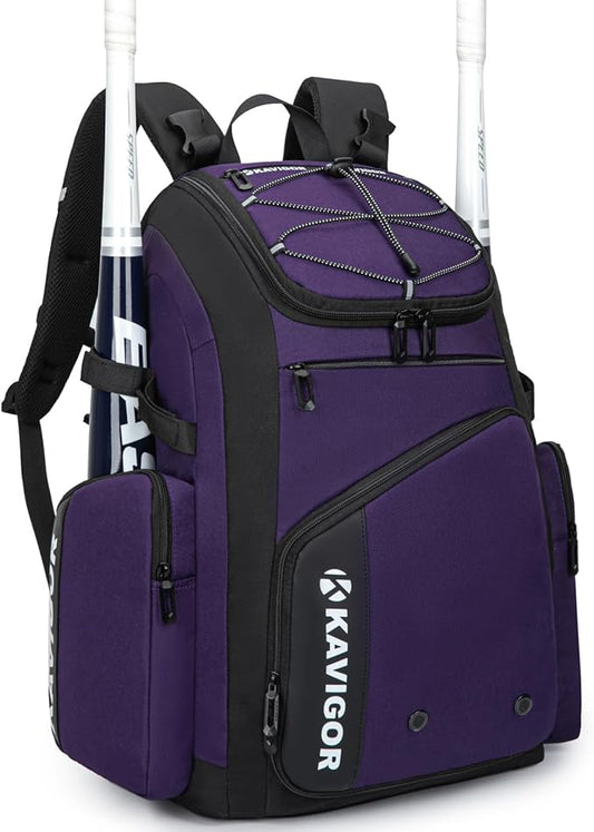 Baseball Bag for Youth and Adult, Softball Bag 50L Large Capacity Holds 4 Bats, Equipment Backpack with Shoes Compartment