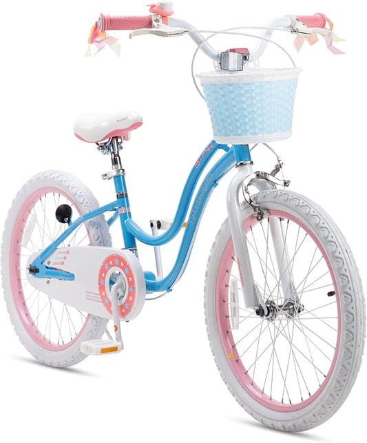 RoyalBaby Girls Bike EZ Bike Stargirl Training Free Balance to Pedal Easy Learning Bicycle, 12-20 Inch for Toddlers & Big Kids.