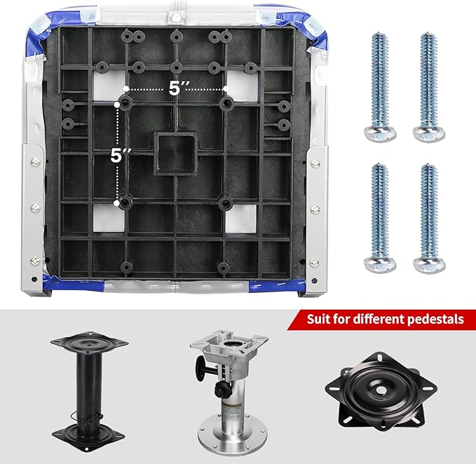 Two Tone Low Back Folding Boat Seat,White/Blue,2pcs/pack