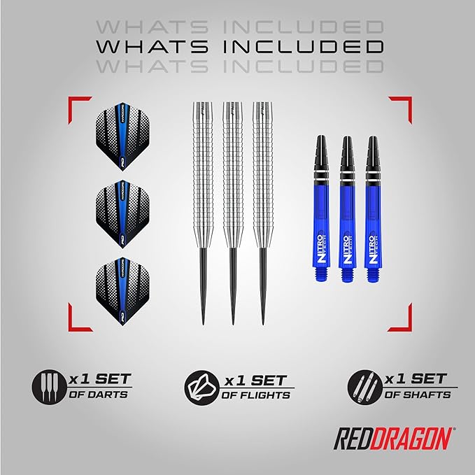 RED DRAGON Razor Edge Original 23g - Tungsten Professional Steel Darts with Flights and shafts