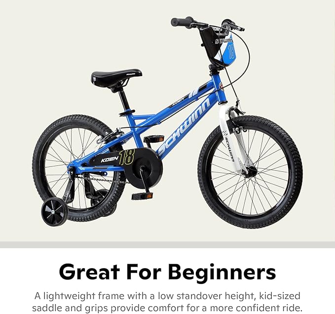 Schwinn Elm and Koen Bike or Balance Bike, 12-20 Inch Bike for Kids Ages 2-13, Black, Blue, Red, Teal, Pink or Purple, SmartStart Ergonomic Design, Adjustable Seat Grows with Child, Training Bicycle