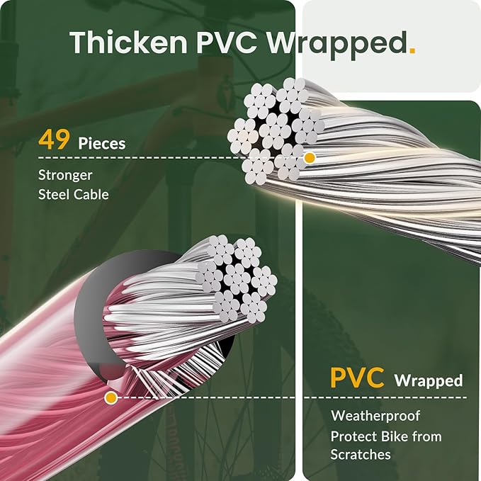 Titanker Bike Lock Cable, 4 Feet Bike Cable Lock Basic Self Coiling Kids Bike Lock Combination with Complimentary Mounting Bracket, 5/16 Inch Diameter (4FT, Pink-8mm)