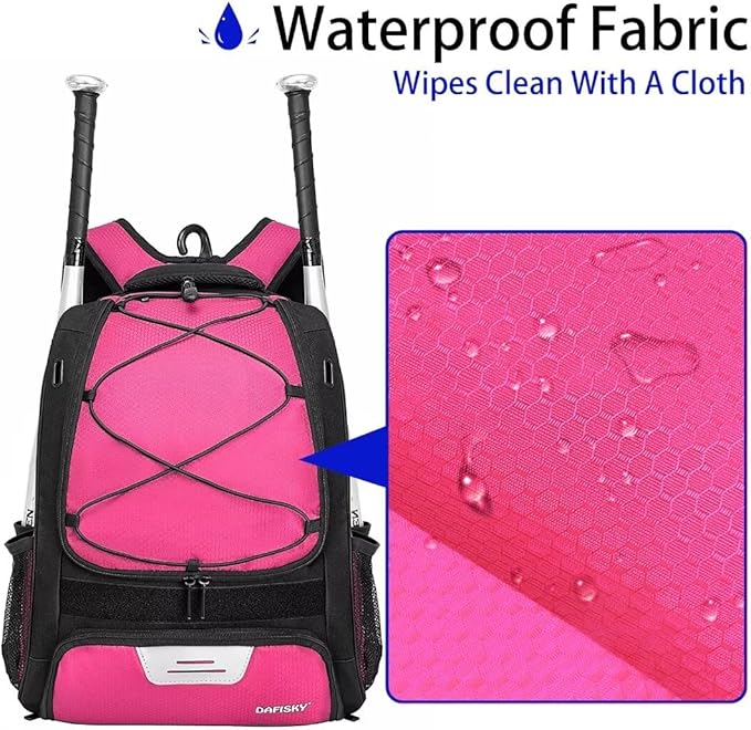 Baseball Bag Softball Backpack - Youth Adult T Ball Bat Equipment Bag with Bat Helmet Holders, Shoe Compartment