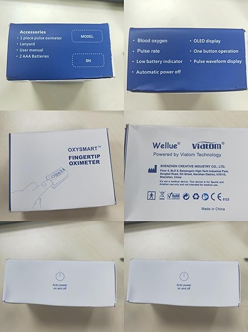 Wellue Fingertip Pulse Oximeter, Blood Oxygen Saturation Monitor with Batteries, Carry Bag & Lanyard for Wellness Use