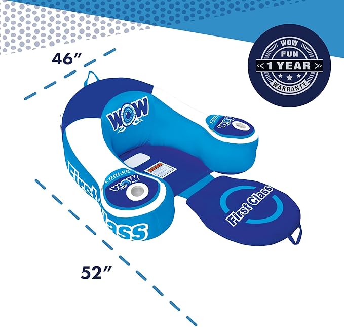 WOW Sports - Inflatable Pool Party Lounge - Single Salon Lounge Chair - Summer Accessory For Kids & Adults