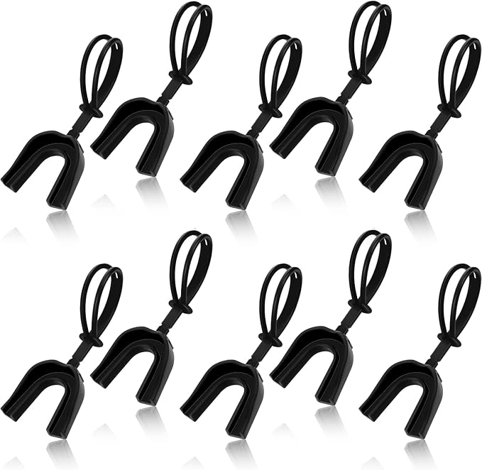 Dunzy 10 Pcs Strapped Mouth Guard Sports Mouthguard with Strap No Boiling Mouthguard Adult Youth Football Mouthpiece Mouth Protector for Boxing Basketball Lacrosse
