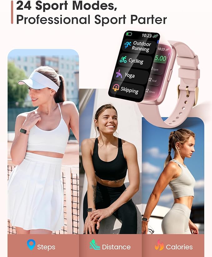 Health & Fitness Tracker, Smart Watches for Women with 24/7 Heart Rate,Sleep Tracker, 20+ Sport Modes Fitness Watches for Women, Smart Watch for Phones, IP68 Step Tracker, Pedometer Watch, Gift