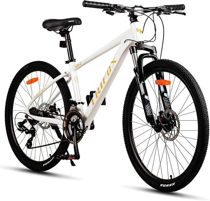 TRIFOX 26 Inch Aluminum Mountain Bike with Shimano 21 Speed,Aircraft-Grade Aluminum Frame,Front Suspension Fork,Dual Disc Brakes,15/17 Inch Internal Cable Routing Frame for Men Women Boys and Girls