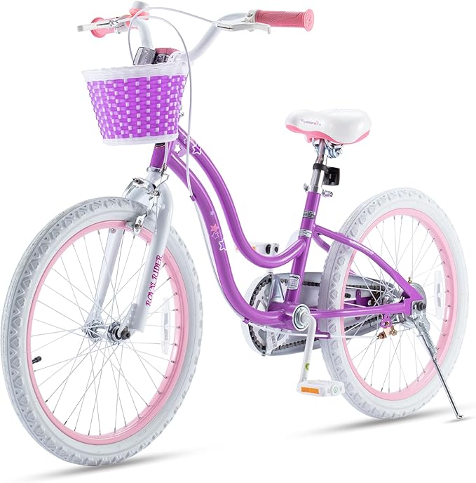 RoyalBaby Girls Bike EZ Bike Stargirl Training Free Balance to Pedal Easy Learning Bicycle, 12-20 Inch for Toddlers & Big Kids.