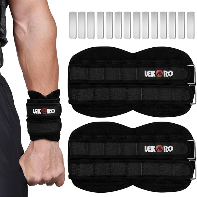Adjustable Wrist Ankle Weights, Removable Arm & Leg Weight for Men & Women, Fitness, Strength Training, Running, Walking, Jogging, 1 Pair 2 Pack
