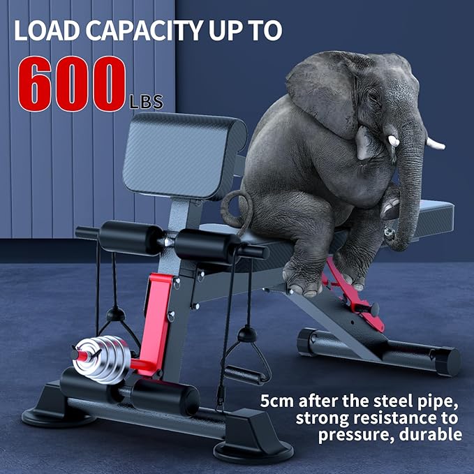 K KiNGKANG Adjustable Weight Bench,Roman Chair Load 500 LBS Workout Bench for Home Gym Workout Fitness Equipment Adjusts to Decline or Flat Bench