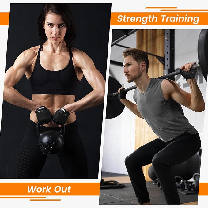 ATERCEL Premium Leather Workout Gloves, Ideal for Men and Women, Suitable for Weightlifting, Gym, Cycling