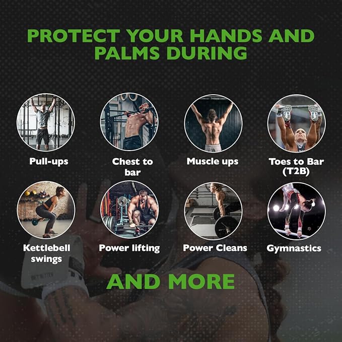 Bear KompleX No Hole Pinnacle Hand Grips for Workouts, Pull-ups, Weightlifting, WOD Gymnastics, Crosstraining Palm Grips with Wrist Wraps, Hand Protection from Rips and Blisters, 1 Pair