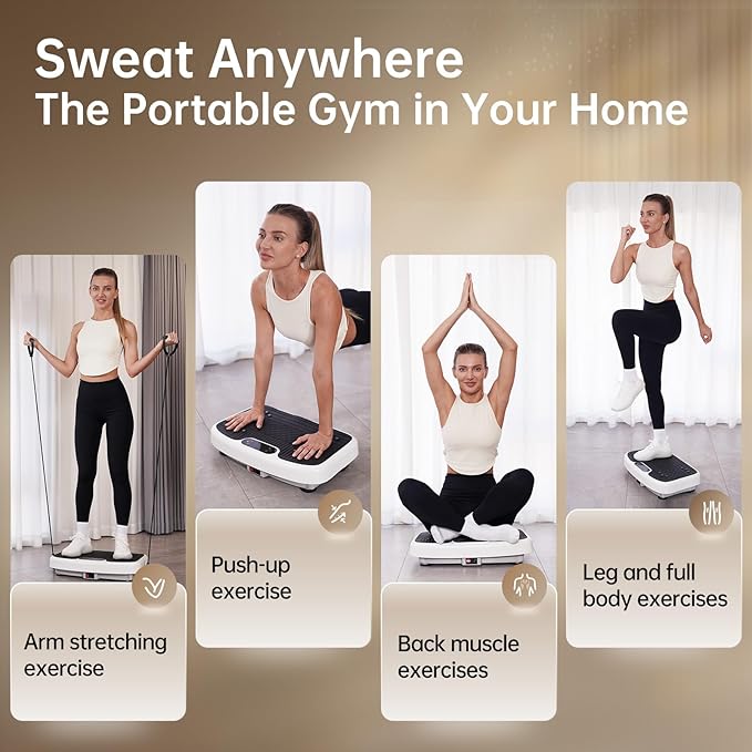 JOROTO Vibration Plate Exercise Machine, Vibration Platform Plate for Lymphatic Drainage & Weight Loss, Vibrating Plate Body Shaker Exercise Machine for Women Whole Body Workout