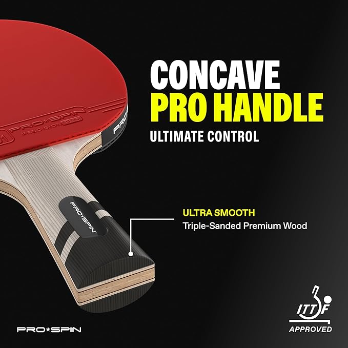 PRO SPIN Ping Pong Paddles - Professional Level Table Tennis Rackets with Carbon Fiber for Superior Control | 7-Ply Blade, Premium Rubber, 2.0mm Sponge | Includes Protector Case