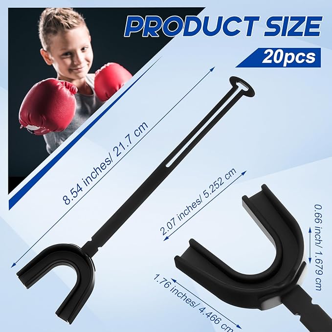 Dunzy 20 Pcs Strapped Mouth Guard Football Sports Mouthguard No Boil Mouthguard Adult Youth Football Mouthpiece Mouth Protector for Boxing Lacrosse Hockey Taekwondo