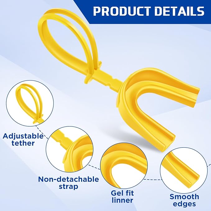 Dunzy 10 Pcs Strapped Mouth Guard Sports Mouthguard with Strap No Boiling Mouthguard Adult Youth Football Mouthpiece Mouth Protector for Boxing Basketball Lacrosse