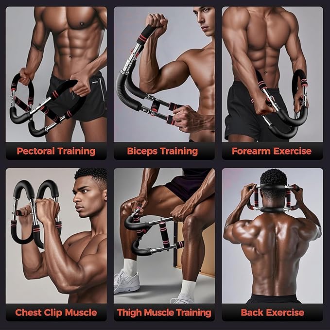 Twister Arm Trainer, Adjustable Chest Workout Equipment Upper Body Strength Training, Portable Power Twister Bar with Detachable Design, Arm Trainer, Home Gym & Travel Fitness Tool