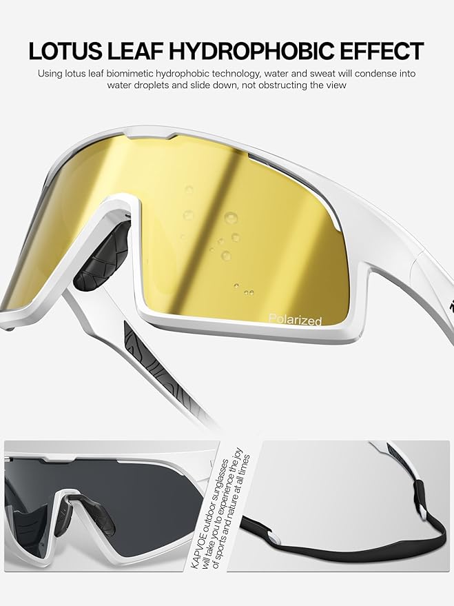 KAPVOE Polarized Cycling Glasses Men Women Sports Sunglasses for Mountain Bike Running Fishing Baseball K383