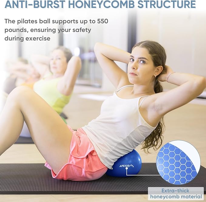 APEXUP Yoga & Pilates Ball - Anti Slip Heavy Duty Gym Ball for Fitness, Balance & Core Workout