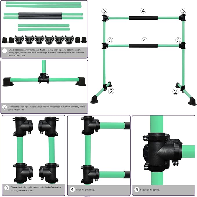 Wesky Double Ballet Barre Portable 4FT Adjustable Freestanding Ballet Barre Fitness Stretching Dancing Bar for Home Studio Adult and Kids