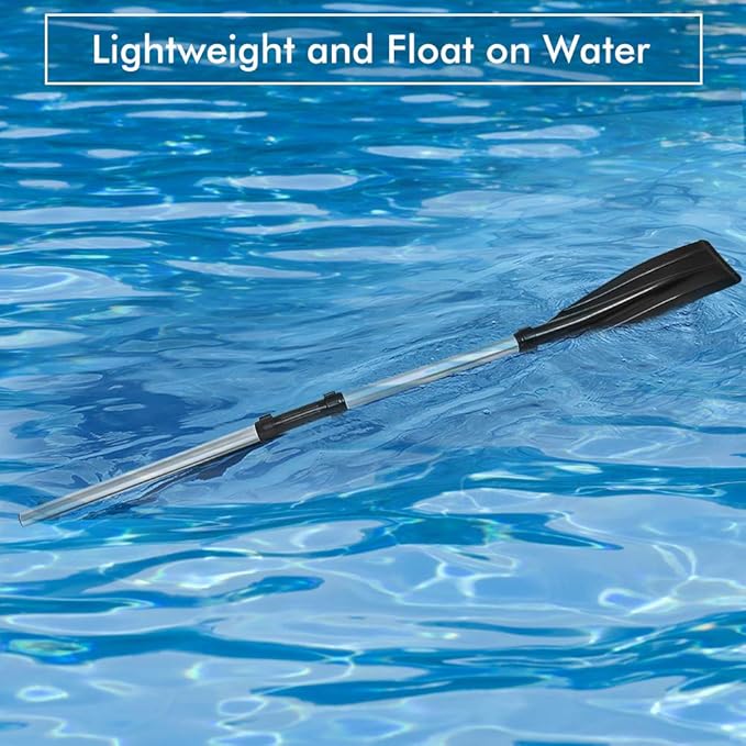 Zerone 2pcs Oars for Row Boat Aluminium Alloy Boat Oars with Oar Locks Detachable Kayak Paddles Lightweight Ribbed Blade Kayak Paddles Boat Oars