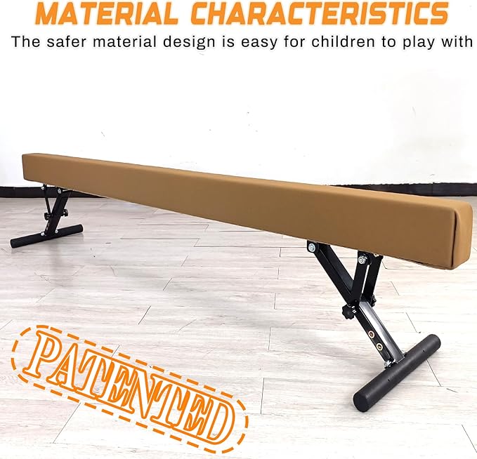 Adjustable Balance Beam Gymnastics Beam 8 FT Adjustable Height Beams for Kids, High and Low Floor Beams,Gymnastics Equipment for Kids Adults Training at Home and Gym Center