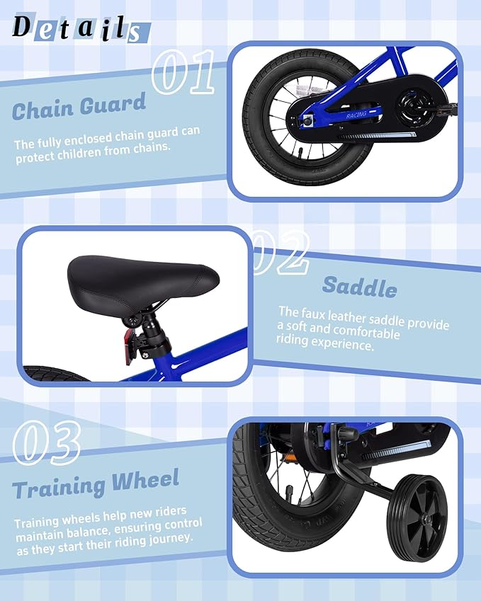 BMX Style Kids Bike for 2-8 Years Old Boys Girls Toddlers 12 14 16 Inches Bicycle with Training Wheels Coaster Brake, Multiple Color