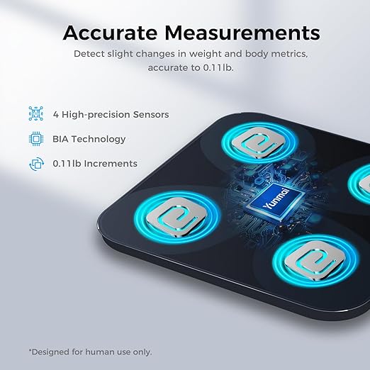 Yunmai Smart Scale with BMI, Body Fat, Muscle Mass, Body Weight, Body Fat Scale, 13 Body Composition Scale, Accurate Digital Bathroom Scale Bluetooth, Apple Health Compatible, Rechargeable 400lb