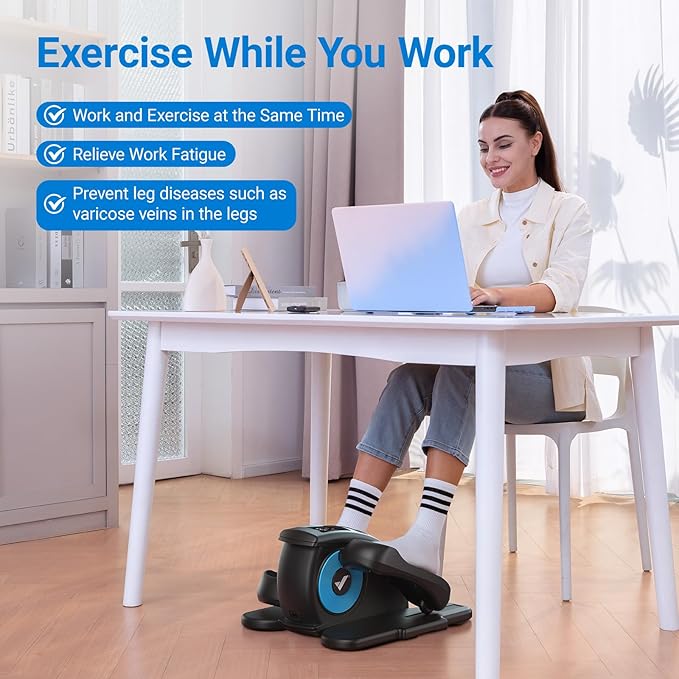 MERACH Under Desk Elliptical Machine, Elliptical Leg Exerciser As Seen On TV for Seniors Adults Fully Assembled, Elliptical Exercise Machine Portable Electric Pedal with Remote Control&12 Auto Mode