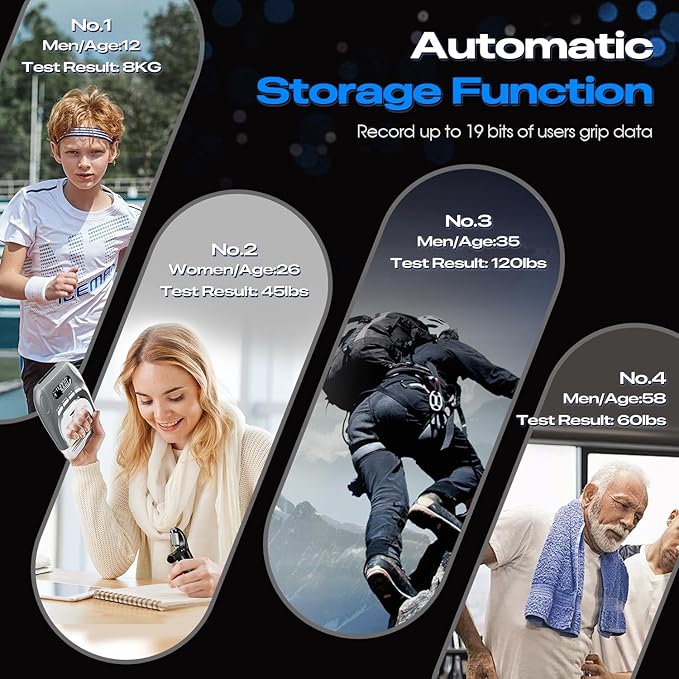 Electronic Grip Strength Tester With Adjustable Hand Gripper, Hand Dynamometer of 400lbs/180kg Tester Set with Digital Display – Precision Training for Rehab, Fitness, and Home Gym