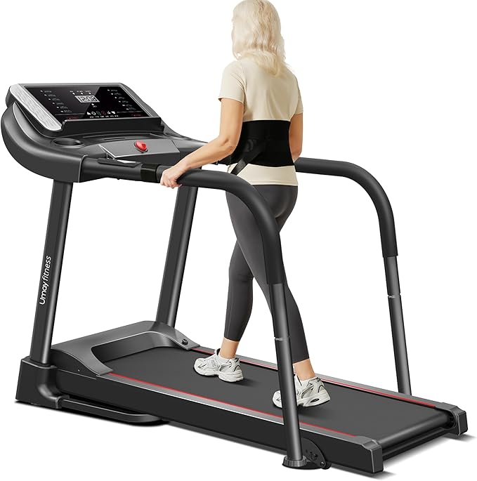 UMAY Fitness Treadmill with Incline, Foldable Compact Treadmills for Home with Pulse Sensors, Max 300/400 LBS Capacity, 3.0/3.5HP Quiet Brushless, Max 8.7 MPH