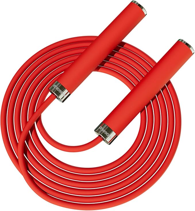 Adjustable Jump Rope for Home Fitness - 5mm PVC Cord with Ball Bearings, Anti-Slip Rubber& Alloy Handles for Beginners, Weight Loss Workout in Home/School/Gym