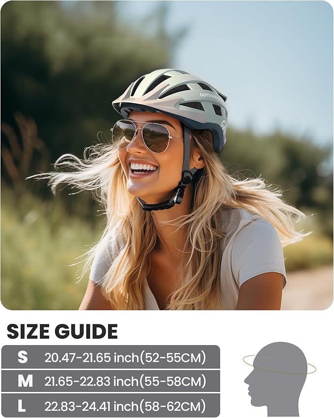 OutdoorMaster Gem II MIPS Bike Helmet with Light - Lightweight Cycling Helmet,Mountain Road Bicycle Helmet for Youth & Adult