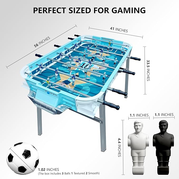 Outdoor Foosball Table Adult Size - Game Tables for Adults with Balls & Players - Soccer Table Game for Indoor Use - Weatherproof Perfect for Tournaments