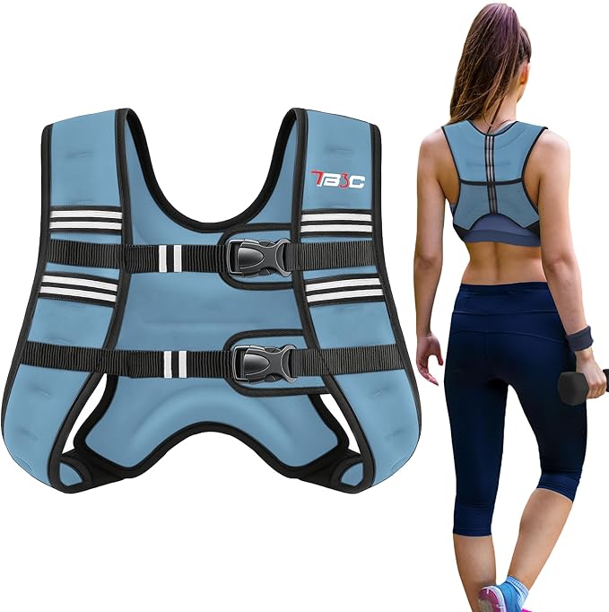 Weighted Vest Woman, 6 LB Womens Weight Vest for Walking, Strength Training Weight Vests for Men, Reflective Stripe Fitness Vest for Workout Running Jogging