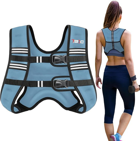 Weighted Vest Woman, 6 LB Womens Weight Vest for Walking, Strength Training Weight Vests for Men, Reflective Stripe Fitness Vest for Workout Running Jogging