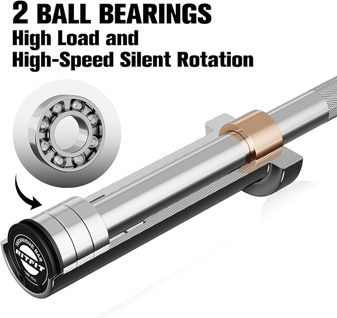 RitFit Barbell Weight Set - 4/6FT Olympic Barbell with Weight Plates (55-275LB Total) - Weightlifting Equipment for Squats, Curls, Deadlifts, Presses, Hip Thrusts