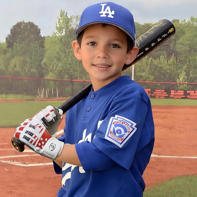 Youth Baseball USA Flag Glove American Flag Batting Gloves Comfortable Fit Breathable Durable Lightweight Design Junior Training Batting